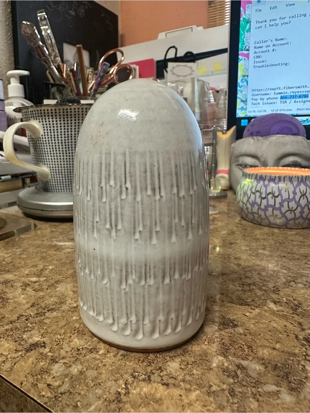 Creative Co-Op Ceramic Textured Salt Shaker